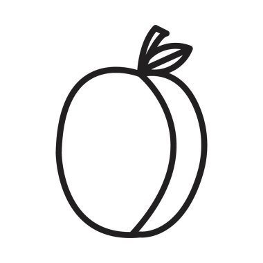 Siyah ve beyaz özet koleksiyon işareti ile Erik simgesi Siyah çizgi sanat vektörü