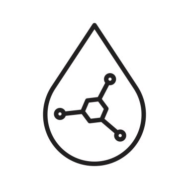 Retinol Simgesi Siyah çizgi sanat vektörü siyah beyaz ana hat koleksiyon işareti