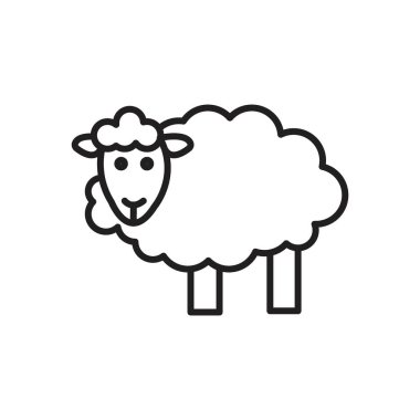 Koyun simgesi Siyah çizgi sanat vektörü siyah ve beyaz ana hat koleksiyon işareti