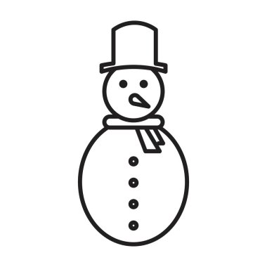 Kardan Adam simgesi Siyah çizgi sanat vektörü siyah beyaz ana hat koleksiyon işareti