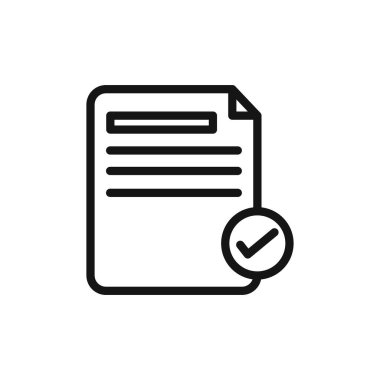 Siyah ve beyaz özet koleksiyon işareti ile belge simgesini kabul et