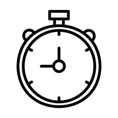 Alarm saat simgesi Siyah çizgi sanat vektörü siyah ve beyaz ana hat koleksiyon işareti