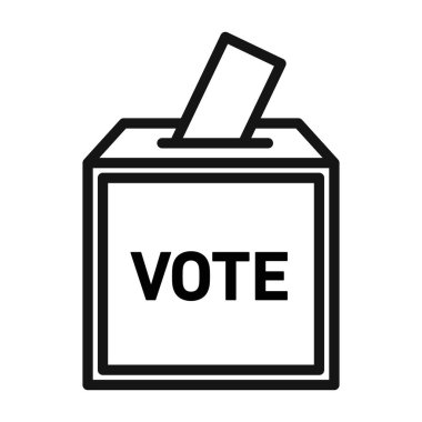 Siyah ve beyaz özet koleksiyon işareti ile oy pusulası simgesi Siyah çizgi sanat vektörü