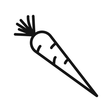 Havuç simgesi Siyah çizgi sanat vektörü siyah beyaz ana hat koleksiyon işareti