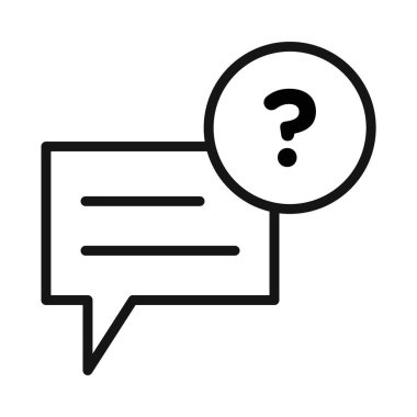 Yorum soru simgesi Siyah çizgi sanat vektörü siyah ve beyaz ana hat koleksiyon işareti