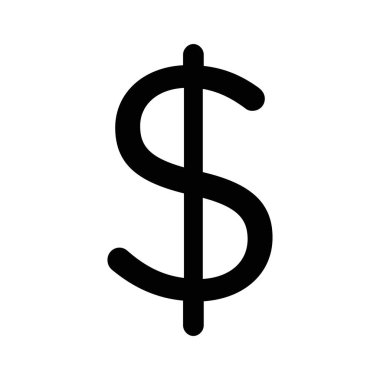 Dolar simgesi Siyah çizgi sanat vektörü siyah ve beyaz ana hat koleksiyon işareti