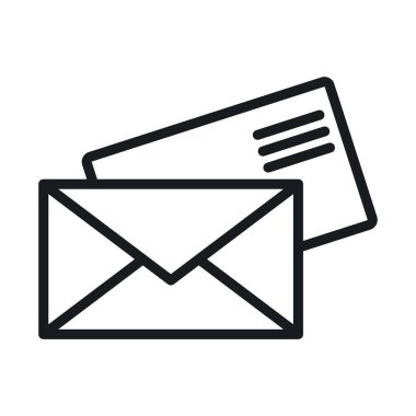 Zarf simgesi Siyah çizgi sanat vektörü siyah ve beyaz ana hat koleksiyon işareti