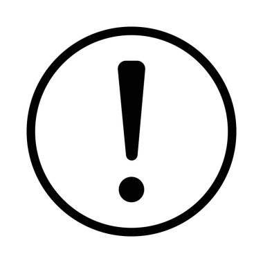 Ünlem arayüzü simgesi Siyah çizgi sanat vektörü siyah ve beyaz ana hat koleksiyon işareti