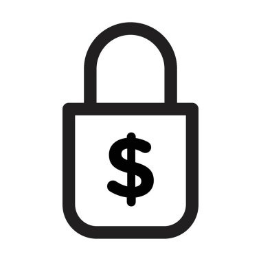 Sabit fiyat simgesi Siyah çizgi sanat vektörü siyah ve beyaz ana hat koleksiyon işareti