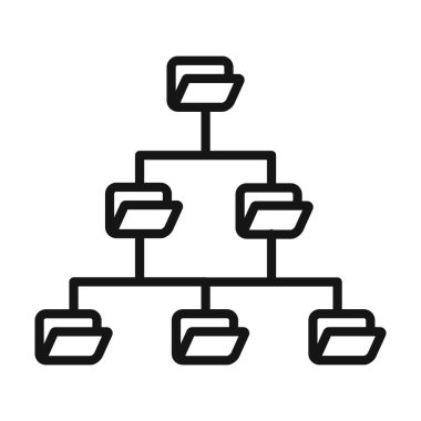 Dizin ağacı simgesi Siyah çizgi sanat vektörü siyah ve beyaz dış hat koleksiyon işareti