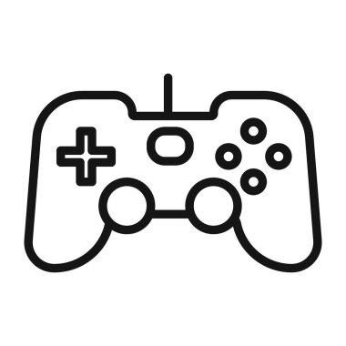 Gamepad simgesi Siyah çizgi sanat vektörü siyah ve beyaz ana hat koleksiyon işareti