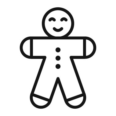 Zencefilli adam simgesi Siyah çizgi sanat vektörü siyah beyaz ana hat koleksiyon işareti