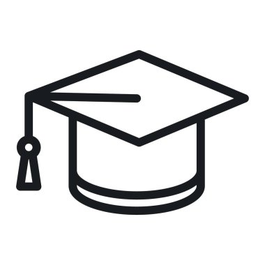 Siyah beyaz taslak koleksiyon işaretinde mezuniyet başlığı simgesi Siyah çizgi sanat vektörü