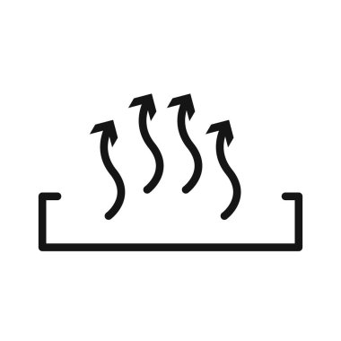 Isı simgesi Siyah çizgi sanat vektörü siyah ve beyaz ana hat koleksiyon işareti