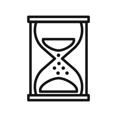 Kum Saati simgesi Siyah çizgi sanat vektörü siyah beyaz ana hat koleksiyon işareti