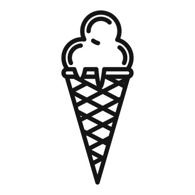 Dondurma simgesi Siyah çizgi sanat vektörü siyah beyaz ana hat koleksiyon işareti