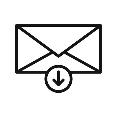 Gelen kutusu simgesi Siyah çizgi sanat vektörü siyah ve beyaz ana hat koleksiyon işareti