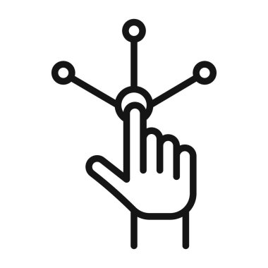 Siyah ve beyaz özet koleksiyon işaretinde etkileşimli simge siyah çizgi sanat vektörü