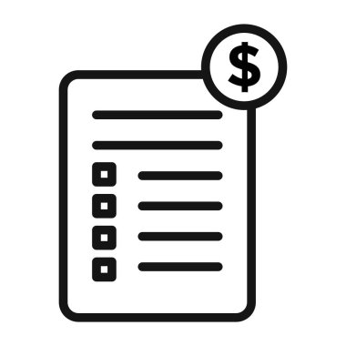 Fatura simgesi Siyah çizgi sanat vektörü siyah ve beyaz ana hat koleksiyon işareti