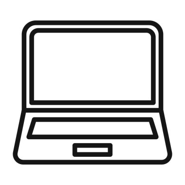 Siyah ve beyaz çizgili dizüstü bilgisayar simgesi koleksiyon tablosu işareti