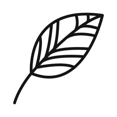 Yaprak simgesi Siyah çizgi sanat vektörü siyah beyaz ana hat koleksiyon işareti