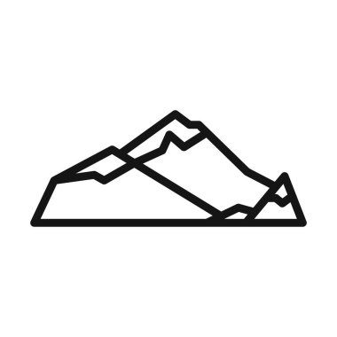 Dağlar simgesi Siyah çizgi sanat vektörü siyah beyaz ana hat koleksiyon işareti