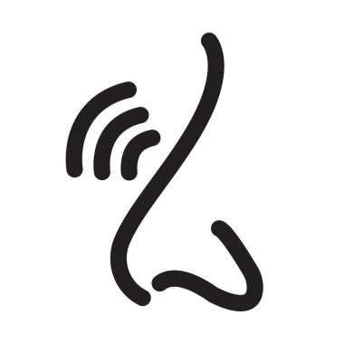 Burun ağrısı simgesi Siyah çizgi sanat vektörü siyah beyaz ana hat koleksiyon işareti