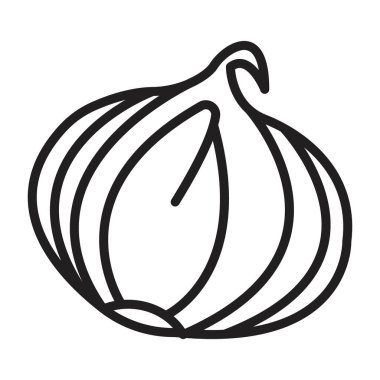 Siyah beyaz çizgili soğan simgesi resim vektörü koleksiyon işareti