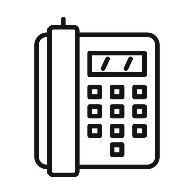 Ofis telefonu simgesi Siyah çizgi resim vektörü siyah beyaz çizgi koleksiyon işareti