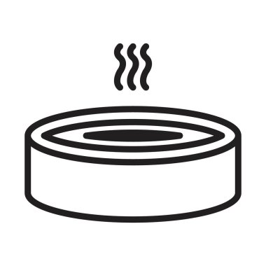 Onsen simgesi Siyah çizgi sanat vektörü siyah beyaz ana hat koleksiyon işareti