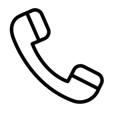 Telefon simgesi Siyah çizgi sanat vektörü siyah ve beyaz ana hat koleksiyon işareti