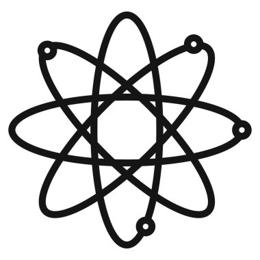 Fizik simgesi Siyah çizgi sanat vektörü siyah ve beyaz ana hat koleksiyon işareti