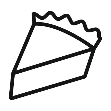 Siyah çizgi sanat vektörünü siyah beyaz taslak koleksiyon işareti ile turta simgesi