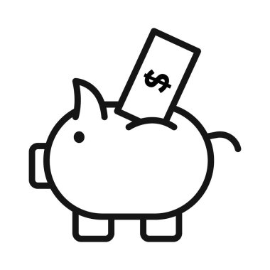 Piggy bank simge vektör logosu koleksiyonu veya paket grubu