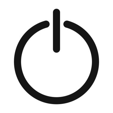 Güç simgesi Siyah çizgi sanat vektörü siyah ve beyaz ana hat koleksiyon işareti