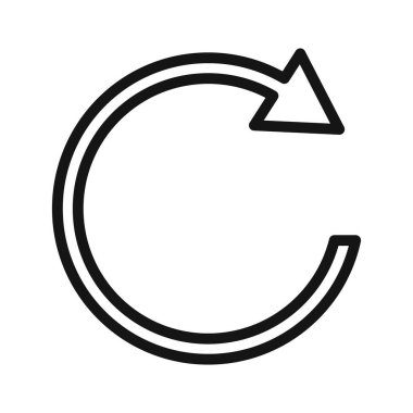 Sağ simge Siyah çizgi sanat vektörünü siyah ve beyaz çizgi koleksiyon tablosu işaretinde döndür