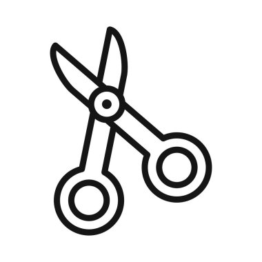 Siyah ve beyaz çizgili makas simgesi resim vektörü koleksiyon tablosu işareti