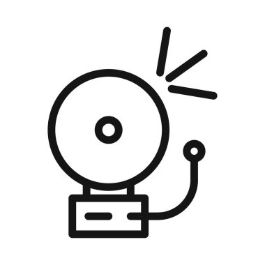 Okul çanı simgesi Siyah çizgi sanat vektörü siyah beyaz ana hat koleksiyon işareti