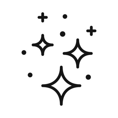 Parıltı simgesi Siyah çizgi sanat vektörü siyah beyaz ana hat koleksiyon işareti