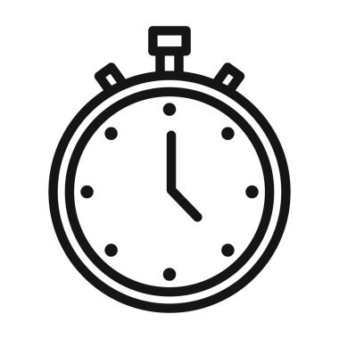 Stopwatch simgesi Siyah çizgi resim vektörü siyah ve beyaz ana hat koleksiyon işareti