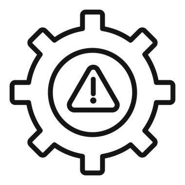 Siyah-beyaz taslak koleksiyon işaretinde teknik uyarı simgesi Siyah çizgi sanat vektörü