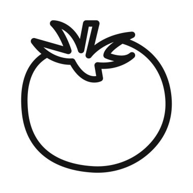 Siyah ve beyaz çizgili domates ikonu siyah çizgi sanat vektörü koleksiyon işareti