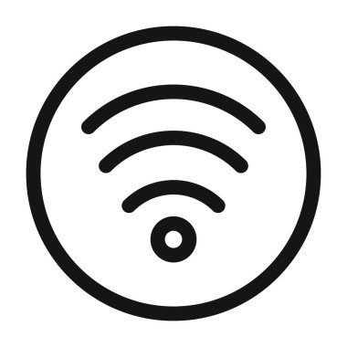 Wifi simgesi Siyah çizgi sanat vektörü siyah beyaz ana hat koleksiyon işareti
