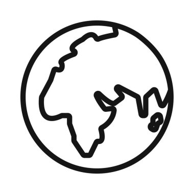 Siyah ve beyaz özet koleksiyon işaretinde dünya simgesi Siyah çizgi sanat vektörü