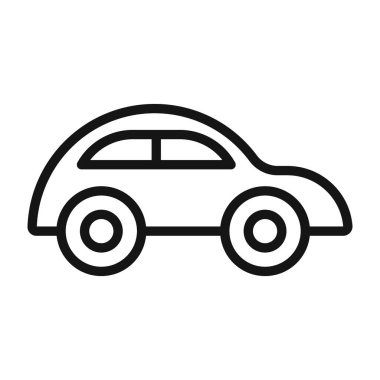 Plaj oyuncağı araba simgesi Siyah çizgi sanat vektörü siyah beyaz ana hat koleksiyon işareti