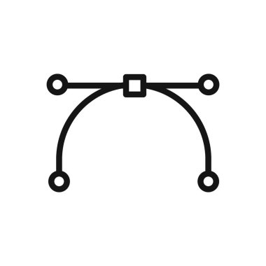 Bezier eğrisi simgesi Siyah çizgi sanat vektörü siyah ve beyaz ana hat koleksiyon işareti
