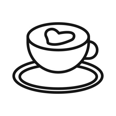 kapuçino simgesi Siyah çizgi sanat vektörü siyah ve beyaz ana hat koleksiyon işareti