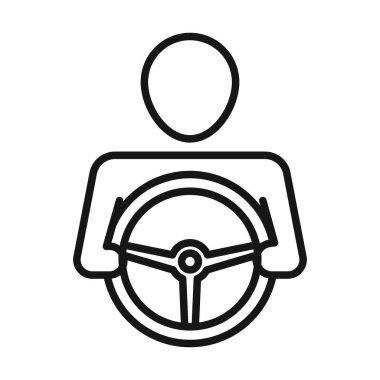 araba sürücüsü simgesi Siyah çizgi sanat vektörü siyah beyaz ana hat koleksiyon işareti