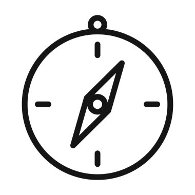 pusula yön bulma simgesi siyah çizgi sanat vektörü siyah ve beyaz ana hat koleksiyon işareti