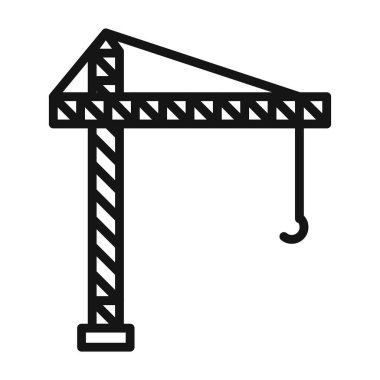 Vinç simgesi Siyah çizgi sanat vektörü siyah beyaz ana hat koleksiyon işareti